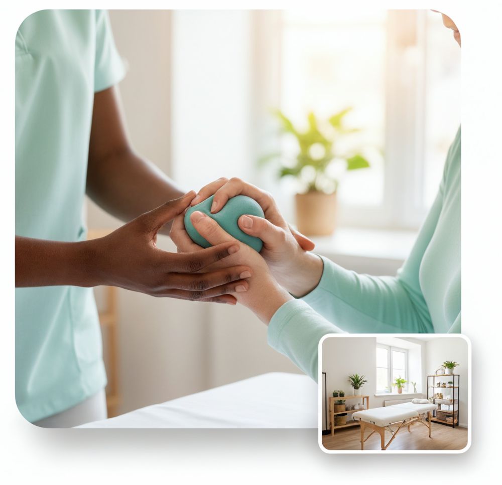 Ergotherapie Reblin Greifübung Handtherapie